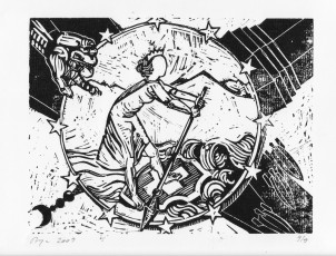 am Rudern, 232mm x 170mm, Dember 2009